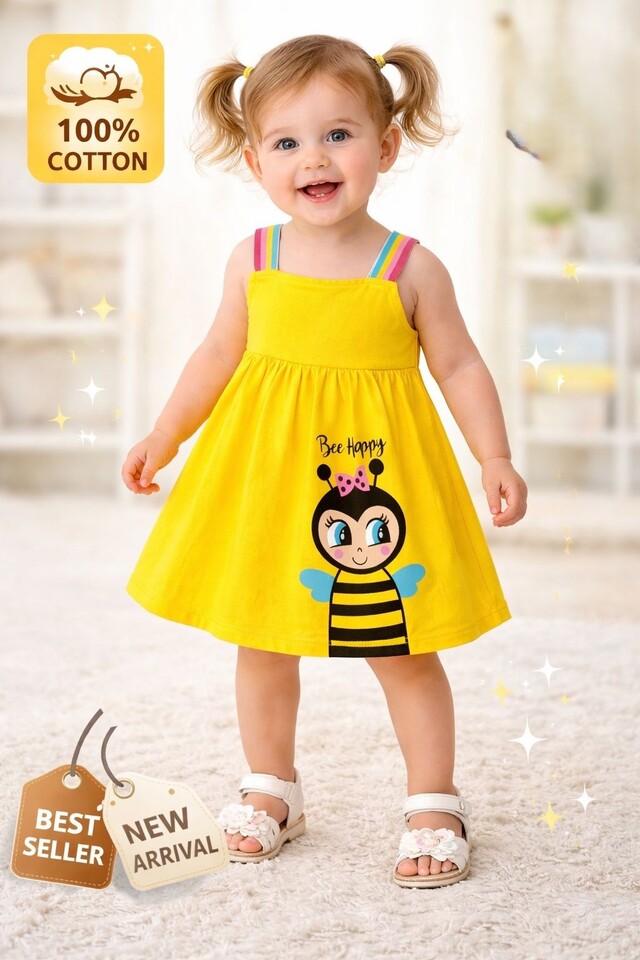 Bee Happy Sarı Kız Elbise