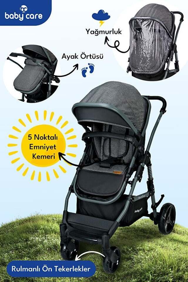 Baby Care Bc-360+2 Berlin Travel Sistem Bebek Arabası Gri