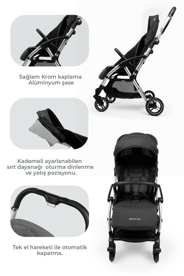 Kanz Marcus Kabin Bebek Arabası Raisin Black