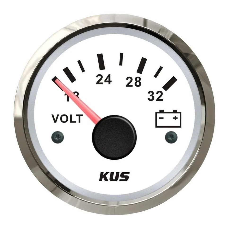 VOLTMETRE GÖSTERGESİ 12/24 V 52 MM BEYAZ