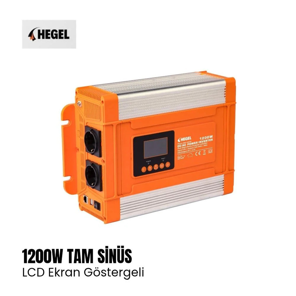 TAM SİNÜS İNVERTER 12V 1200W DİJİTAL GÖSTERGELİ - HEGEL