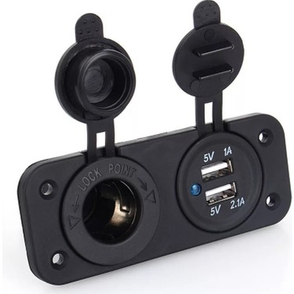 2 Lİ USB VE ÇAKMAK SOKETİ 12V KARAVAN SR15160