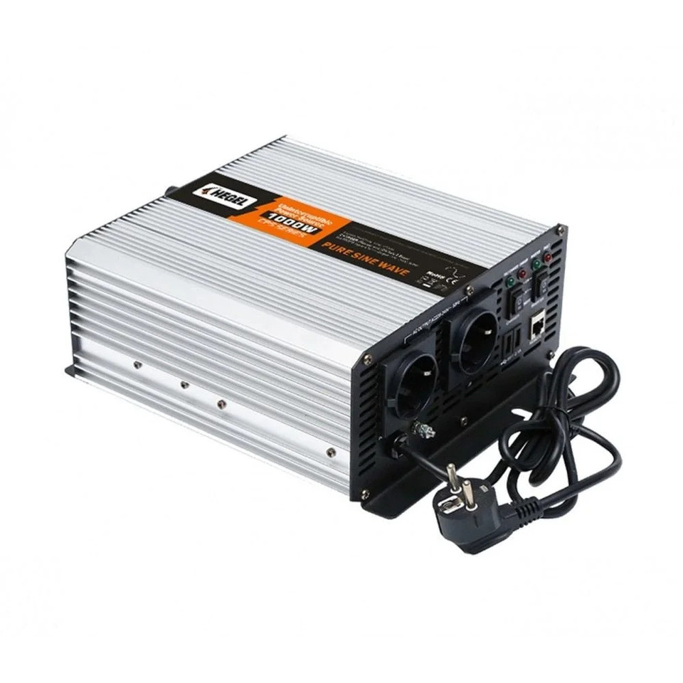 1000 W TAM SİNÜS ŞARJLI İNVERTER 12V 10A AC HEGEL