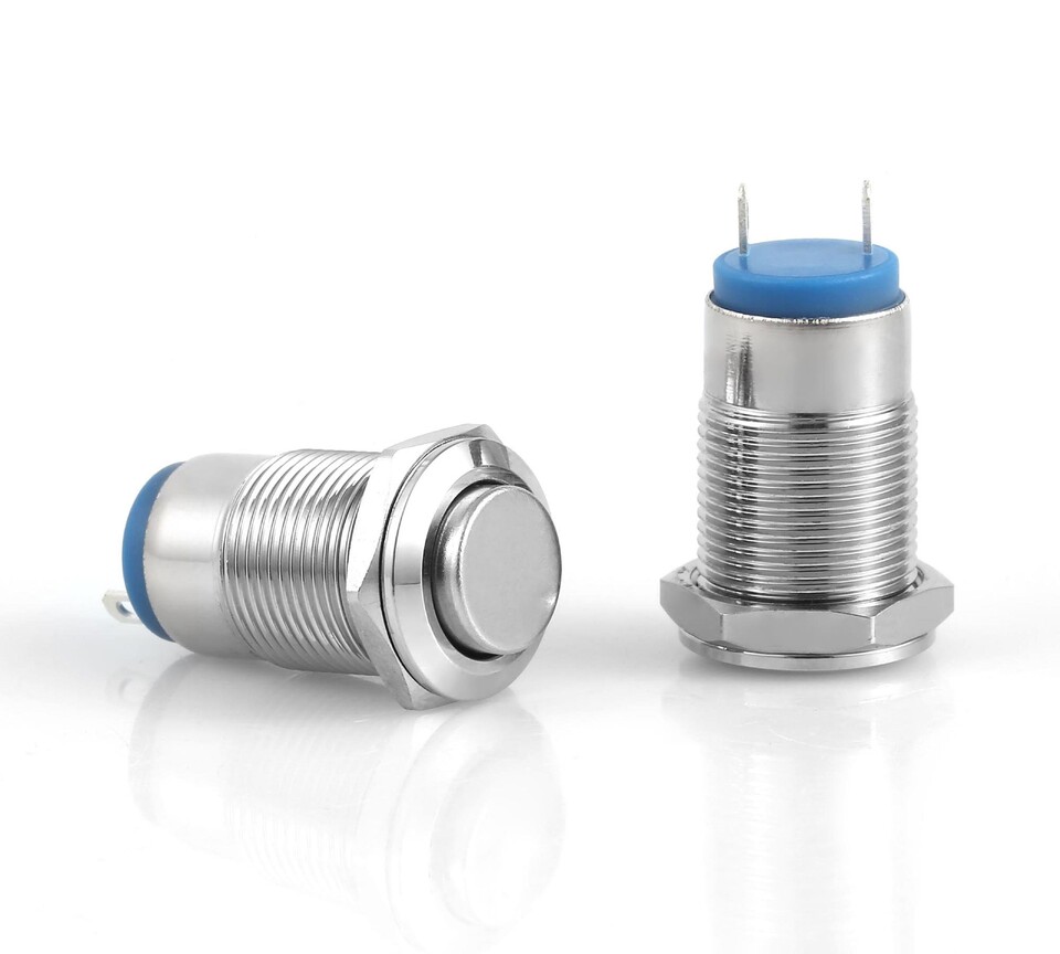 SWİON KALICI BUTON DÜĞME 12 MM LEDLİ YUVARLAK METAL