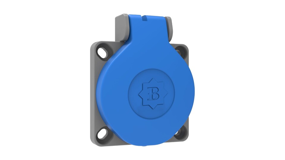 PANO PRİZİ KAPAKLI 16A 220V ELEKTRİK IP44 MAVİ BEMİS